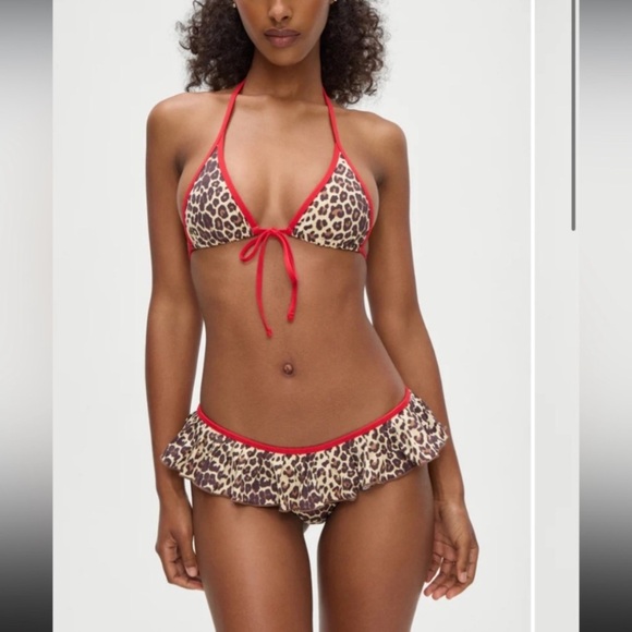 New! Frankie's Bikinis Ghaia Leopard Print swim Skirt Bikini Bottom 1010 - Picture 7 of 11